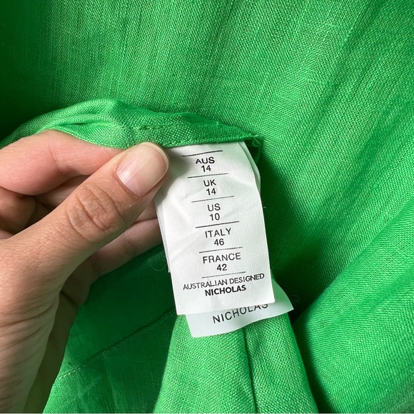 NICHOLAS Troy Green Linen Dress size 10 US - Picture 12 of 13